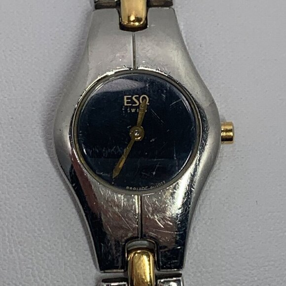 ESQ Movado Ladies Tonneau Watch Two-Tone Steel Black Dial Quartz 07100710 main image 8
